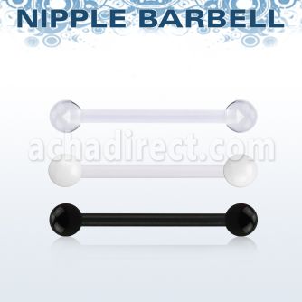 fbbnpvb4 bioflex nipple barbell, 14g (1.6mm) w 4mm balls