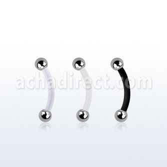 fbneb25 bioflex eyebrow banana w 2.5mm steel balls