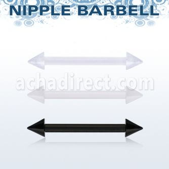 fnpvcn4 bioflex nipple barbell, 14g (1.6mm) w 4mm cones