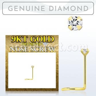 gscdb9 9kt gold nose screw w 1.5mm round genuine diamond