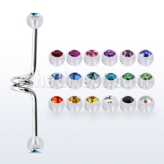 incajb5 steel industrial twister barbell w acrylic crystal balls