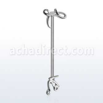 indsh31 316l steel industrial barbell w love wording
