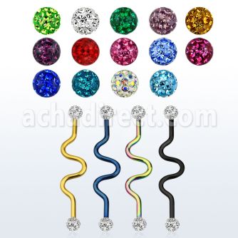 intafr5 anodized 316l steel industrial barbell w ferido balls