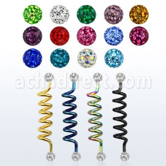 intdfr5 anodized steel industrial coil barbell w ferido balls