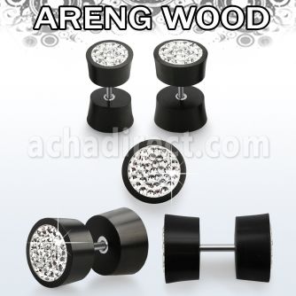 iparmc areng wood fake plug w ferido glued crystal epoxy