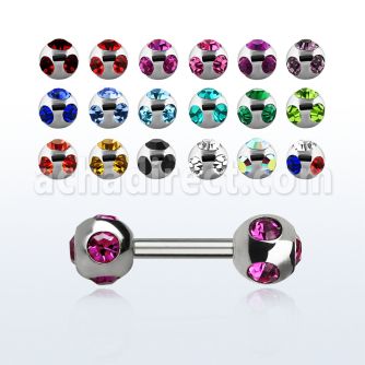 ipmjb4 316l steel fake plug w two 4mm multi jewel ball