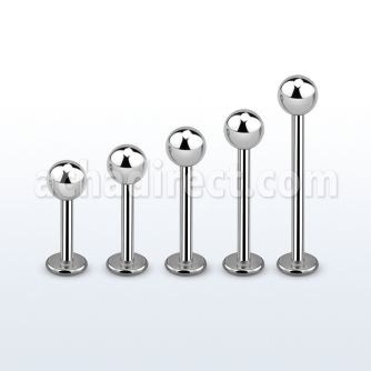lbb4s 6mm 16mm of surgical steel labret with 4mm ball