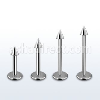 lbcn2 surgical steel labret with 2mm cone length 6mm 12mm