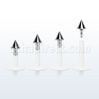 lbicn bio flexible labret with a 3mm push in steel cone