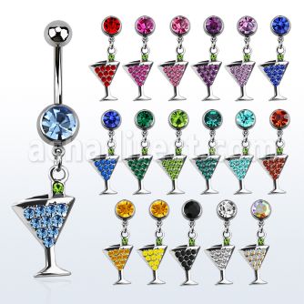 mcdmar2 316l steel belly banana with crystal martini glass