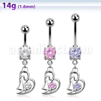 mcdz373 316l banana with bezel 2 ball 2 hearts w round cz