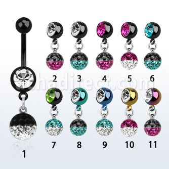 mdkfr8e pvd 316l steel belly banana w ferido 2color ball dangle