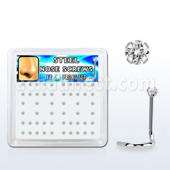 nswz15xc box w 316l steel nose screws, 20g w prong set 1.5mm cz