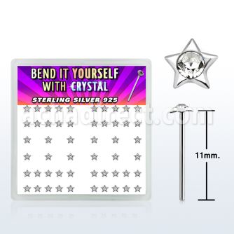 nystxc silver bend it nose studs with 2 5mm star clear crystals