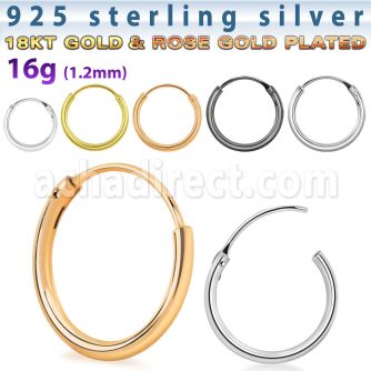 pho pair of silver hoop earrings size thickness 1 2mm
