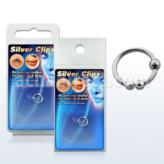 pksc5 non piercing 925 sterling silver nose clip with 2mm ball