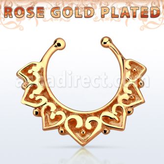 rssepd11 rose gold silver fake septum ring w a extra wide indian 