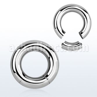 seg2 high polished surgical steel segment ring, 2g (6mm)