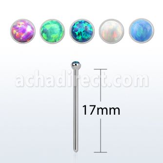 sns18op 316l steel bend it nose stud 18g (1mm) synthetic opal