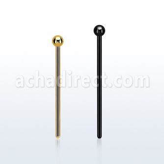 snybt20 pvd plated steel bend it nose stud w 2mm ball top