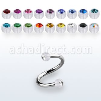 speajb3 steel spiral w 3mm bio flex balls w bezel set crystals