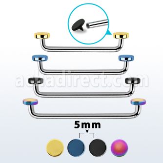sudite5 internal steel surface barbell w 2 5mm pvd plated disks