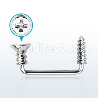 sudscw 316l steel 90 surface barbell w cross screw screw tip