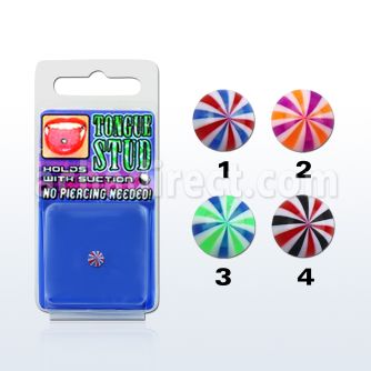 tguvbe beach ball uv illusion tongue stud holds with suction