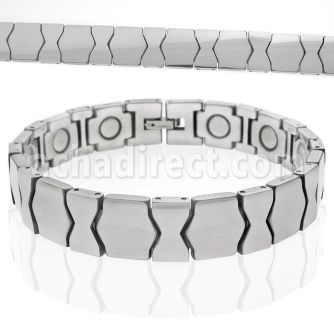 ub141 tungsten wide bracelet with hexagon hourglass links
