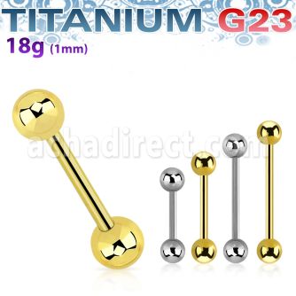 ubb18b3 titanium g23 barbell 18g 3mm balls