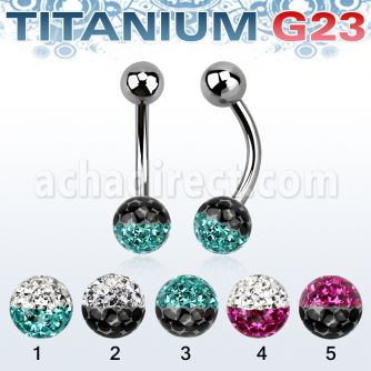 ubnfr6e titanium g23 banana w steel 6mm 2 color ferido ball