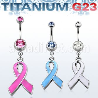 umcd501 titanium g23 banana w 5 8mm bezel jewel ribbon