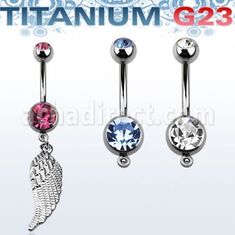 umcd593 titanium g23 belly banana w 5 8mm bezel jewel wing