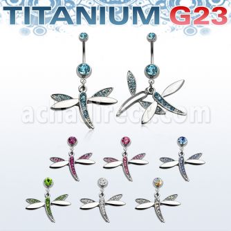 umcddgc titanium g23 belly banana with crystal dragonfly 