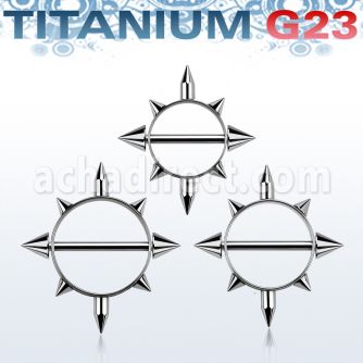 usnpc titanium g23 nipple shield w spikes titanium g23 bar
