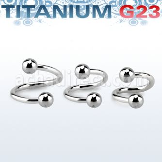 uspeb titanium g23 eyebrow spiral with two 3mm balls