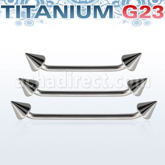 usubcn5 titanium g23 45 surface barbell with a 5mm cones