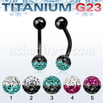 utbnfr6e anodized titanium g23 banana w 6mm 2 color ferido ball