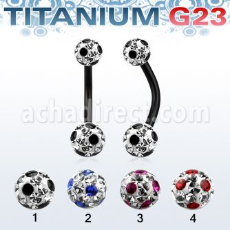 utbnfrsa anodized titanium banana w 5 6mm dotted ferido balls