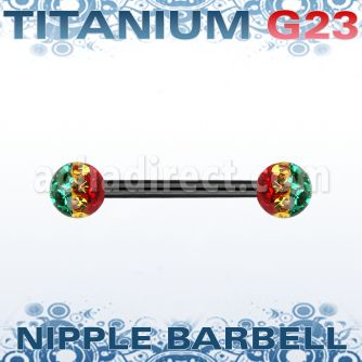 utnpfr5r anodized titanium g23 barbell w 5mm rasta ferido balls