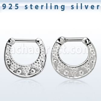 vsepf16 925 silver septum clicker w 1.6mm 316l steel closure bar