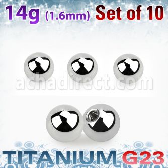 xubal5 pack of 10 pcs of 5mm high polished titanium g23 balls