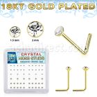 18bxsmc8 18k gold plated silver nose studs 22g clear 52