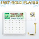 18nwzbc box 36 gold plated silver nose screw w 1.5mm clear cz