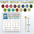 18nypxm silver nose stud w 1 5mm crystal 18k gold plating