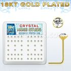 18s19xc box of gold silver nose studs w 2 5mm clear crystal tops