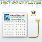 18sp14xc gold silver nose studs w 2mm prong set clear crystals