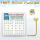 18sp19xc gold silver nose studs w 2 5mm clear prong set crystals