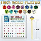 18y19xm gold silver bend it nose studs with 2 5mm crystal