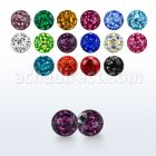 3mm multi crystal ball w resin cover 18g 1mm threading